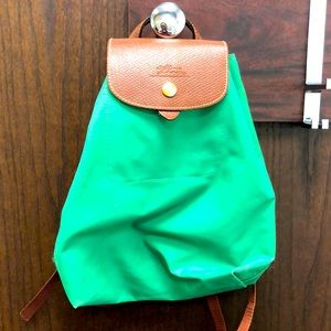 Longchamp nylon and leather backpack